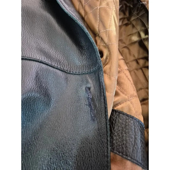 Andrew Marc New York mens black leather insulated coat size XL heavy well made - Picture 7 of 7